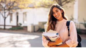  A young woman with a backpack preparing for college, representing FAFSA readiness. This image emphasizes the value of working with a financial advisor in Greenville, SC, to explore financial aid opportunities and education funding strategies.