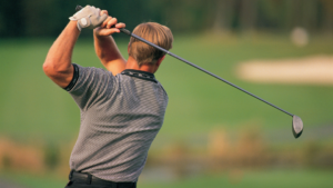 man playing golf